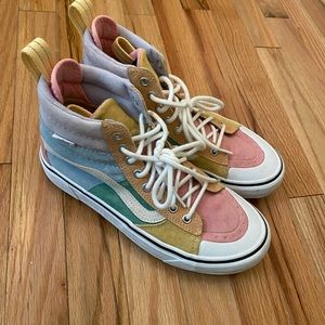 Vans high top rainbow color block